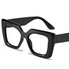 Fashion Clear Square Reading Glasses Women Luxury Oversized Eyeglasses Trending Anti Blue Light Leopard Pink Glasses Frame +1.25 2