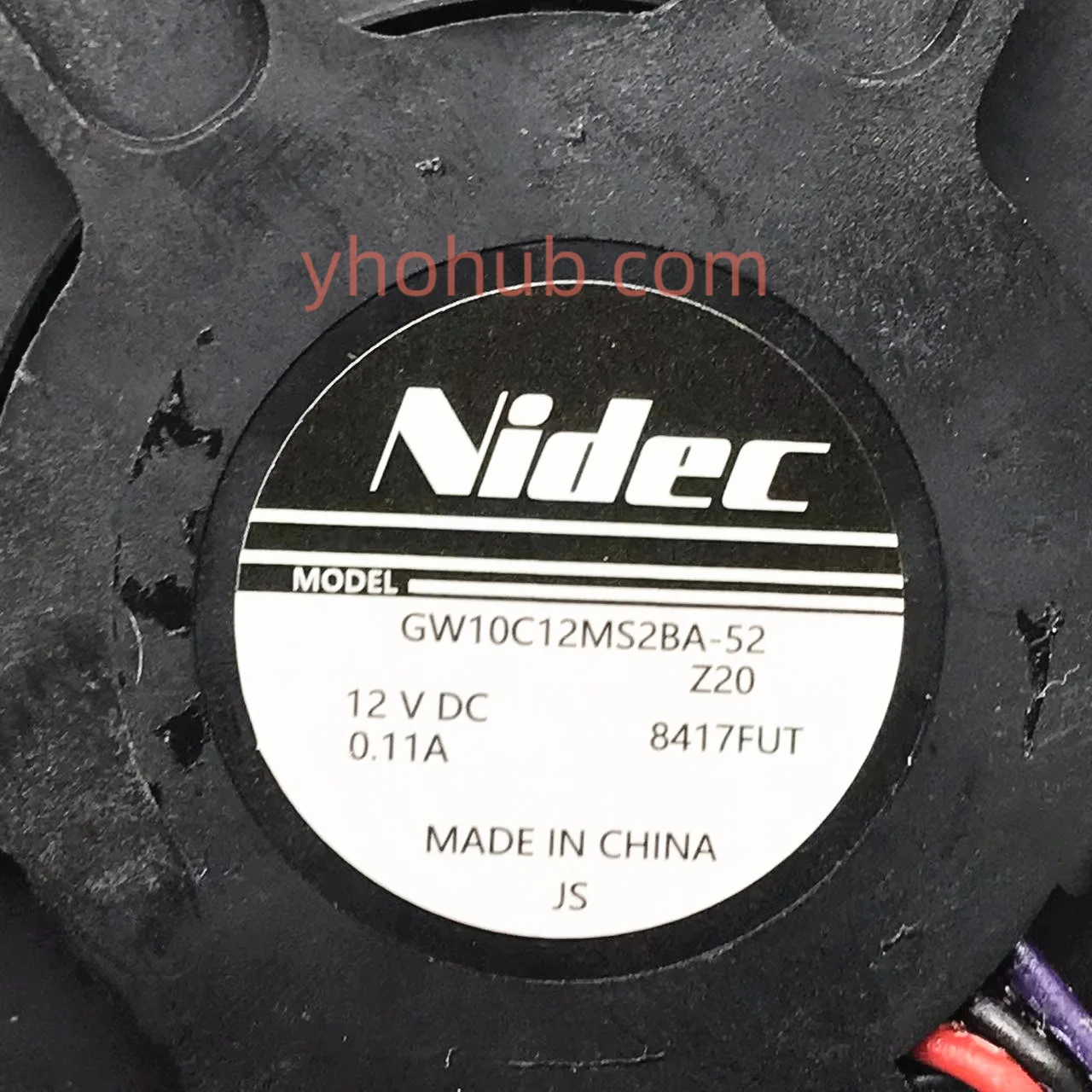 Nidec Gw10c12ms2ba52 Z20 dc 12v 0.11a Ventilador de Refrigeração do Servidor de Fios - Imagem 3