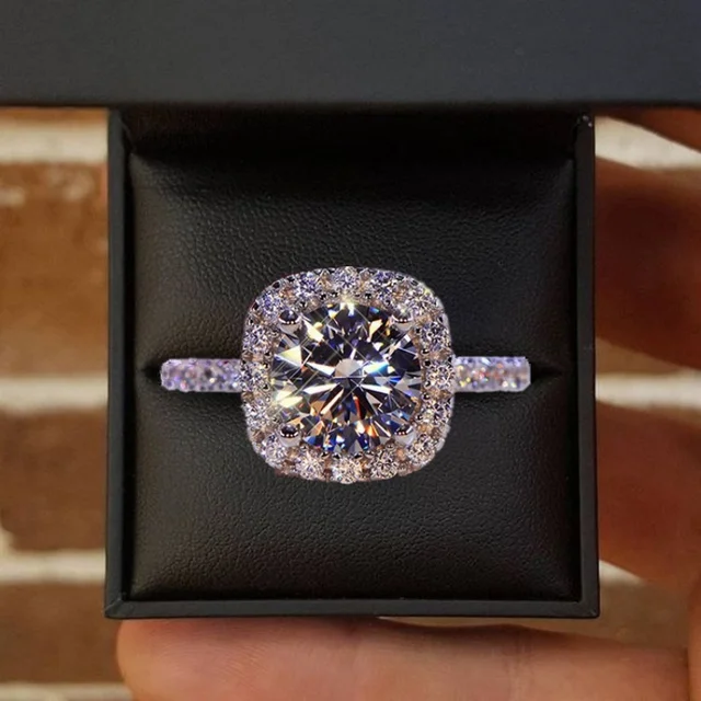 Silver Zircon Engagement & Wedding Ring – Women’s Bridal Jewelry