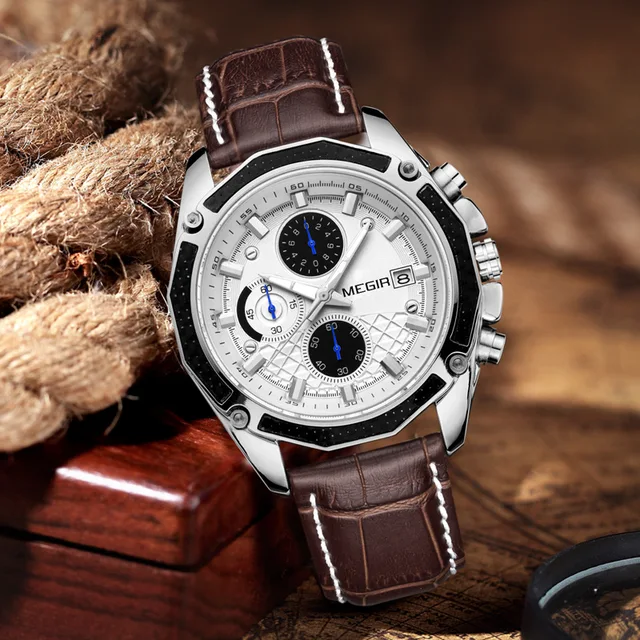 MEGIR New Fashion Mens Watches Top Brand Luxury Quartz Watch Sport Military Waterproof Chronograph Watch Men Relogio Masculino 4