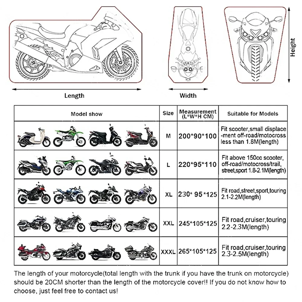 Motorcycle Cover for NMAX, AEROX, PCX, MIO, BEAT, CLICK Waterproof Rain and Dust UV Cover