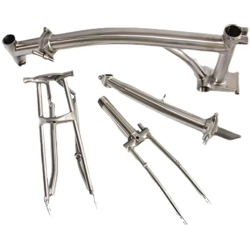 チタン三つ折り自転車フレームパーツ、折りたたみ自転車フォーク、リア