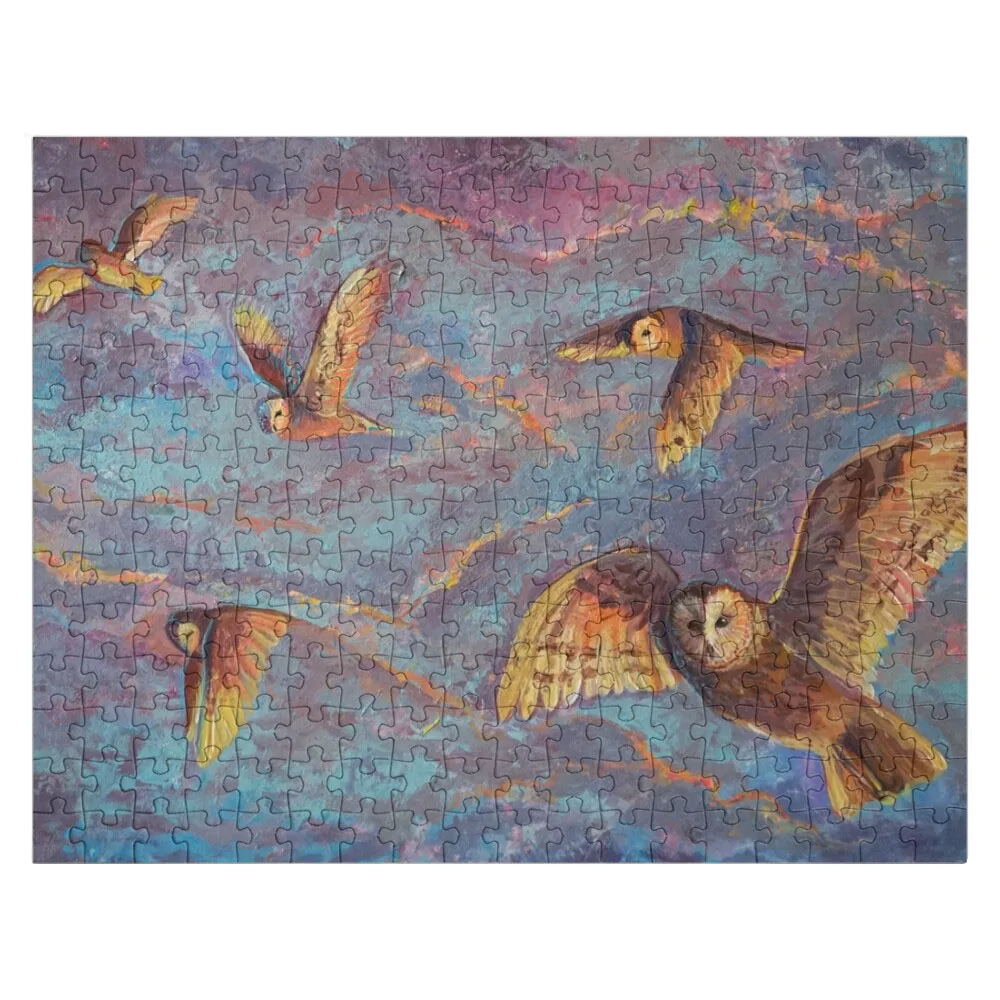 

Barn Owls Flying at sunset Jigsaw Puzzle Wooden Puzzle Boxes Custom Wooden Puzzle Name Wooden Jigsaw Puzzles Christmas Toys