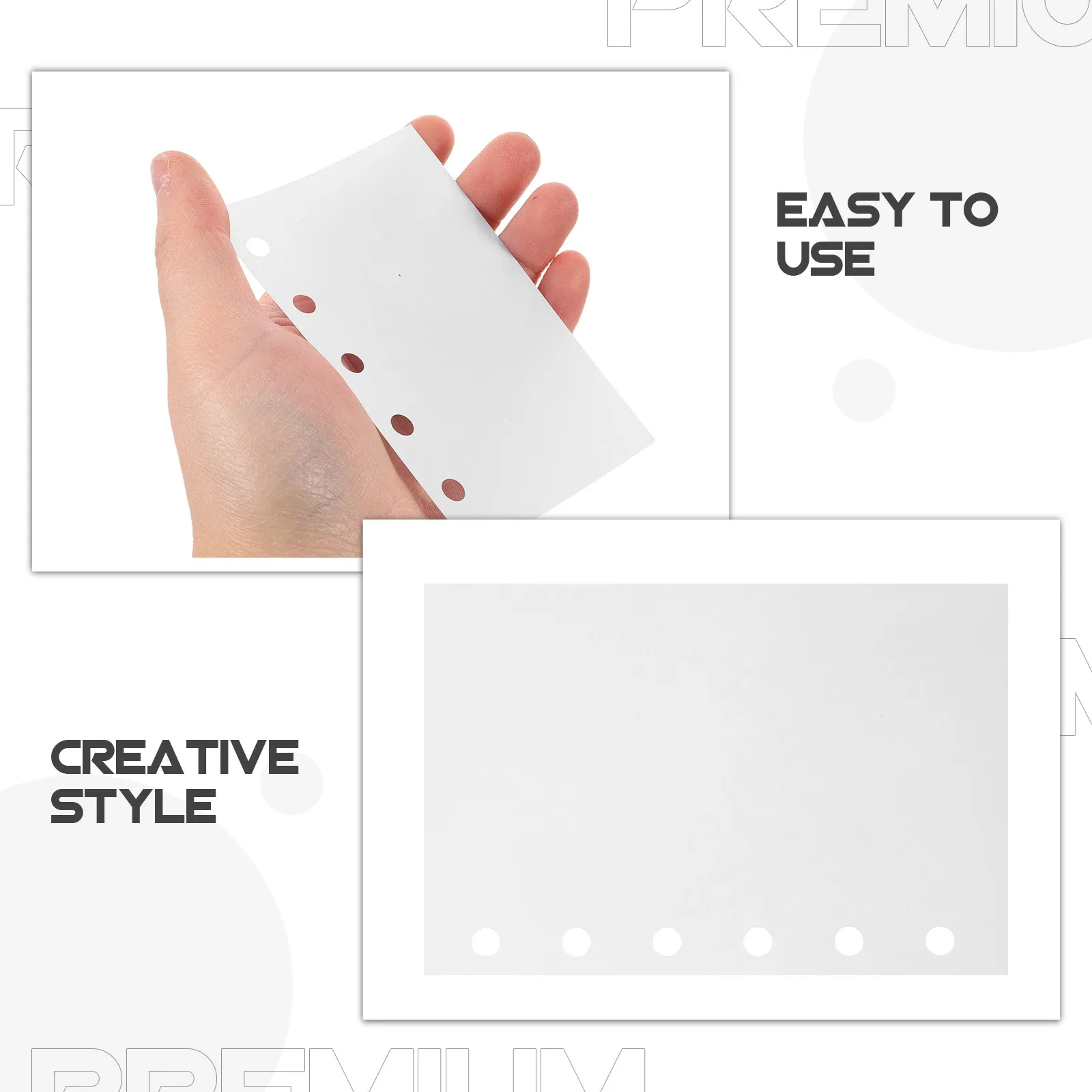 100Pcs 스티커 앨범 바인더 리필 양면 이형지 4.1x2.6 인치 5 링 바인더 시트 스티커 정리 보관함