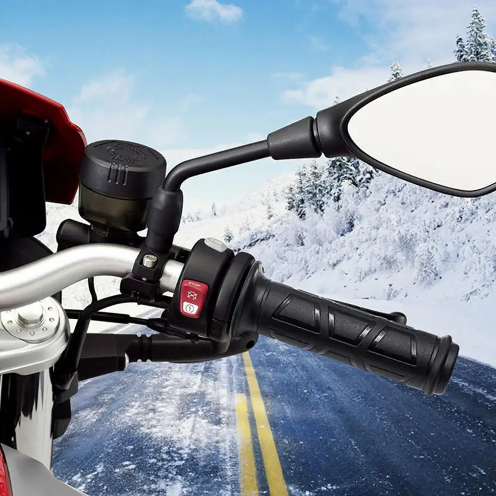

Motorcycle Rubber Grip Motorcycle Hand Grip with Adjustable Temperature Switch 22mm Handlebar Electric Heating for Comfortable
