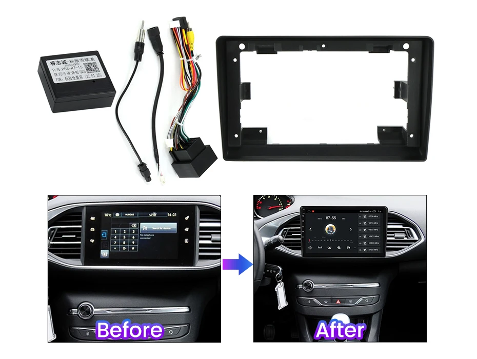 プジョーT9 308ディスプレイモニター本体 プジョー 308 T9系用/純正 マルチメディアディスプレイ VALEO』【2672