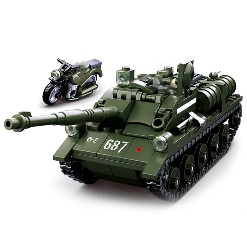 

Sluban Building Block Toys WW2 Army Tank 338PCS Bricks Military Construction Bricks Kids Birthday Boys Gifts