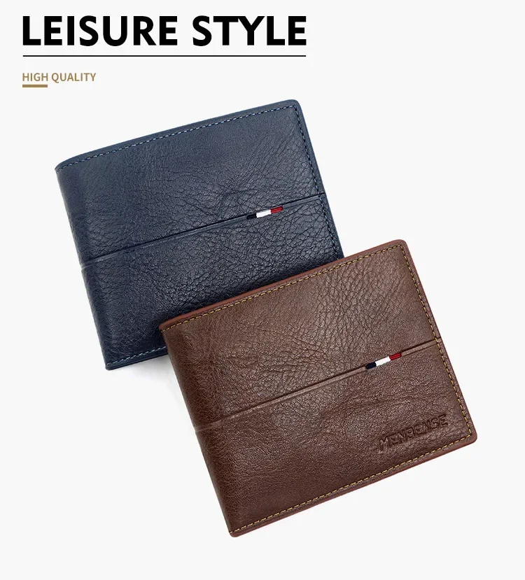 2025 New Male Short Bifold Zipper Card Holder Purse Slim Men's Wallets Simple Coin Pocket High Quality PU Leather Men Money Bag Image 9