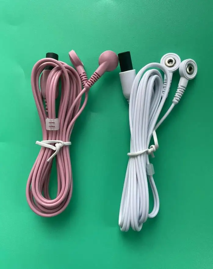 10 Pcs Replacement Electrode Lead Wires Cable Cord With 2.2mm Snap Fit Fot Omron TENS Unit