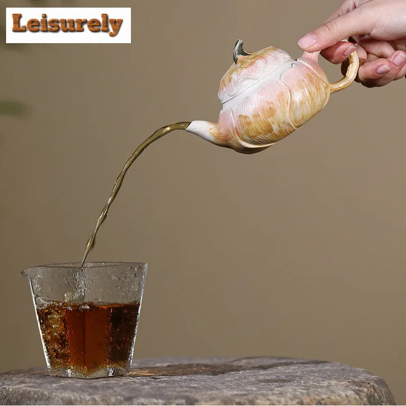 200ml Vintage Yixing Purple Clay Teapots Handmade Powder Syrup Eggplant Pot Raw Ore White Segment Mud Kettle Zisha Tea Set Craft