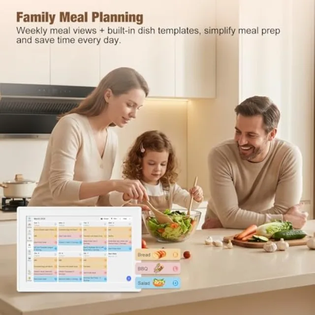 Digital Calendar 10.1" Touchscreen, Smart Electronic Wall Organizer, Chore Chart and Meal Planner, Family Task Manager, Third-P
