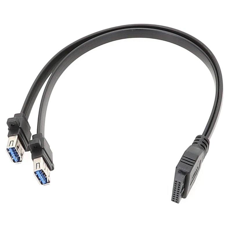 

16FB Материнская плата USB 19-контактный разъем для 2 USB3.0 Разветвительный кабель Экранированный USB19-контактный разъем для 2
