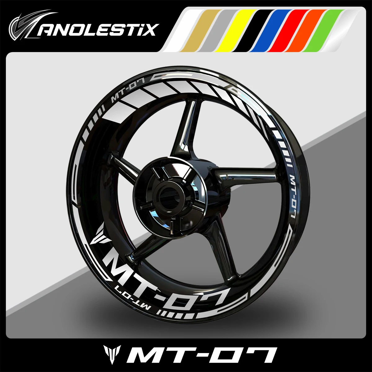 

AnoleStix Reflective Motorcycle Wheel Sticker Hub Decal Rim Stripe Tape For YAMAHA MT07 MT-07 2017 2018 2019 2020 2021 2022