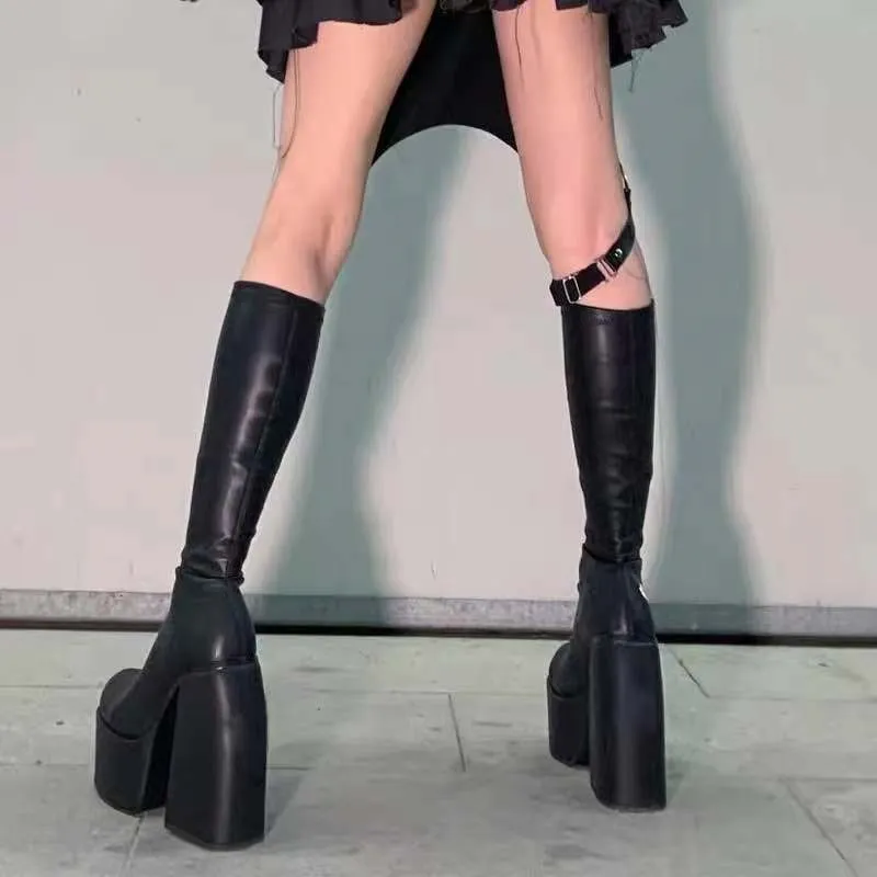 High Heel Slim Boots for Women Ankle High Fashion Boots  Style Winter Warm Boots Zipper Closure round Toe Leather PU Material - 4
