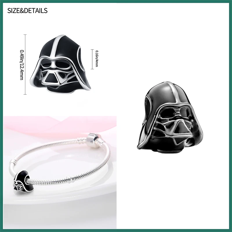 Silver Charms Beads HEROCROSS STARS WARS 925 Sterling Silver for Pandora Bracelets for Women