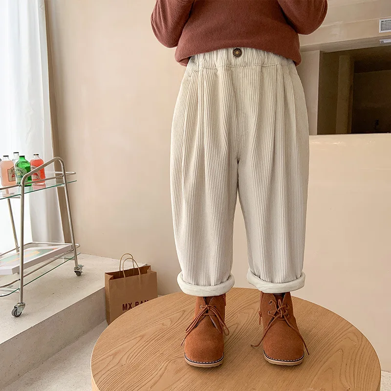 

Children's Plush Pants Winter Boys' Korean Thickened Casual Pants Baby Corduroy Pants Boy Pants Kids Clothes