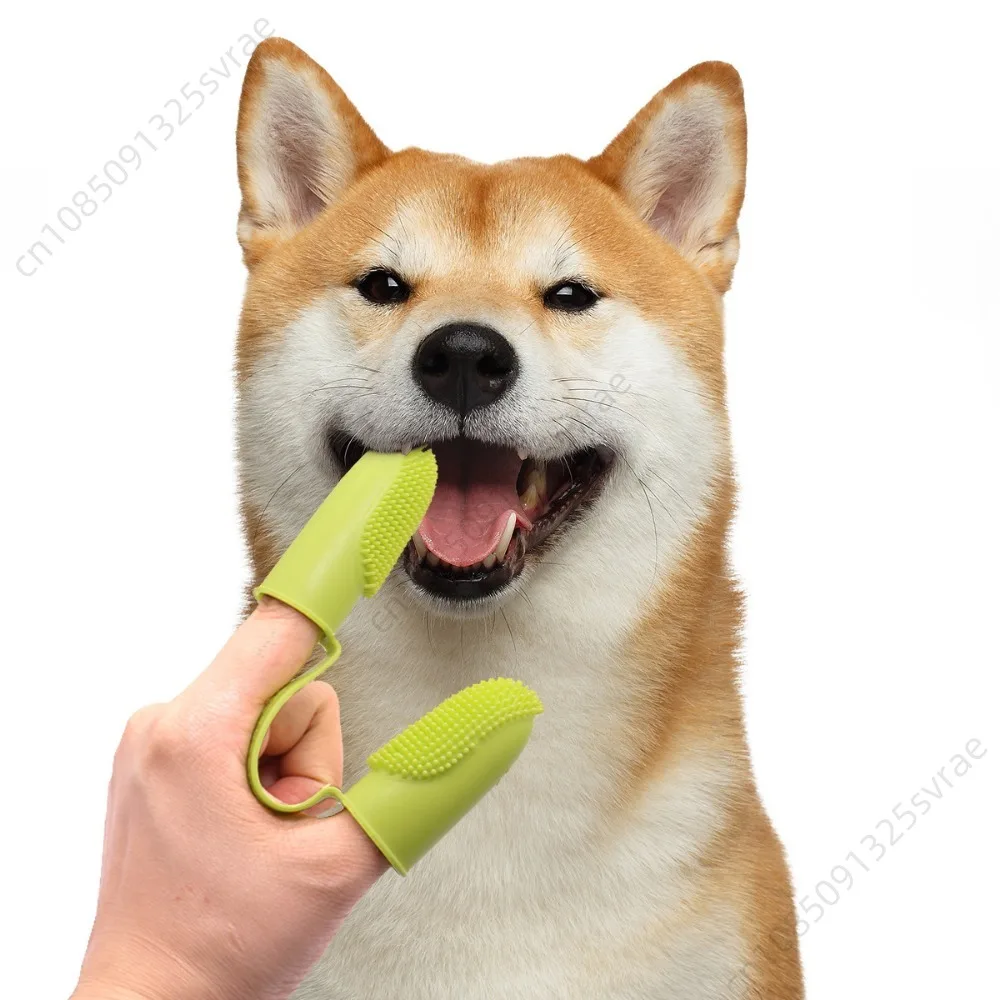 5042-e30c00.jpg Cepillo de dientes suave de doble dedo para perros, limpieza de dientes para mascotas