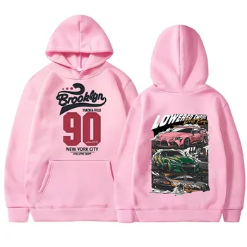 2025 جودة عالية فضفاضة أزياء عارضة العصرية الهيب هوب سباق طباعة للجنسين البلوز البلوز 5