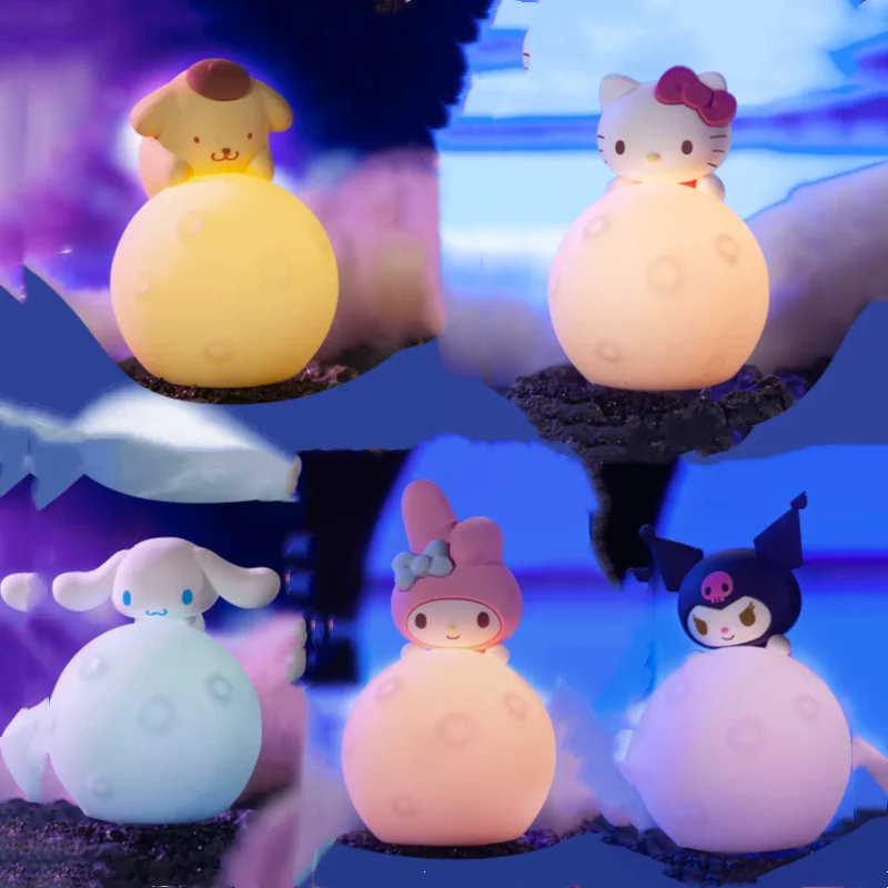 

SanrioCartoon Moon Night Light CuteCinnamoroll My Melo Hello KittyKuromi Cute BedsideDecoration ModelChildren's Toy BirthdayGift