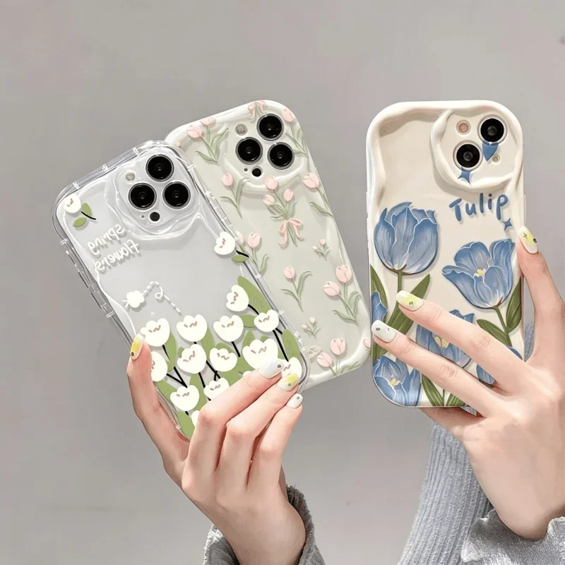 Tulip Flower Design Protective Phone Case