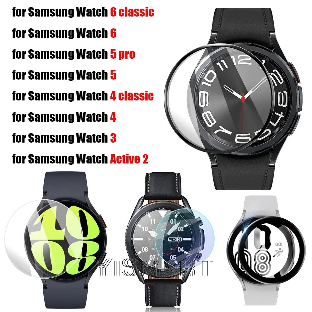 

Tempered Glass for Samsung Galaxy Watch 6 5 4 3 Active 2 Soft TPU Screen Protector Film Anti-Scratch for Galaxy Watch 6 Classic