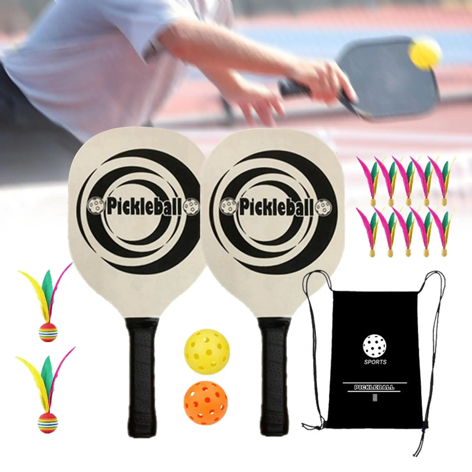 

Pickleball Paddles with 2 Rackets 2 Pickleballs Premium Pickleball Racquets for Men Women Indoor Outdoor Beginner Gifts Sports