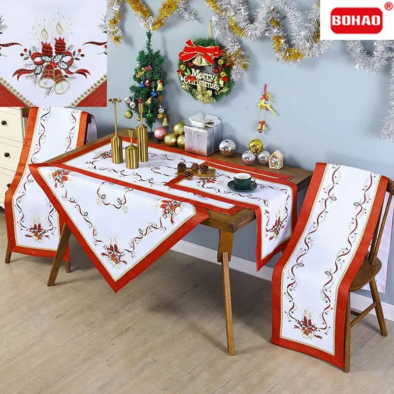 Дорожка для стола BOHAO Рождественское украшение роскошная скатерть яркая