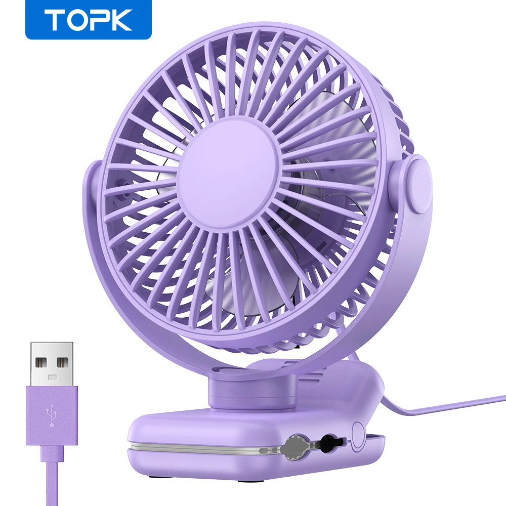 Ultra Quiet Portable Personal Fan with Powerful Airflow and Sturdy Clamp