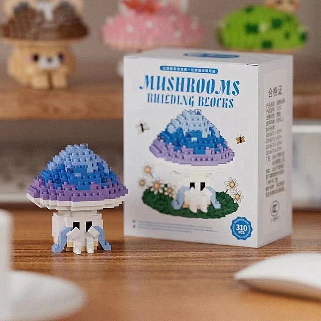 New Simulated Introverted Mushroom Micro-particle Building Block Toy Cute Mushroom Assembly Model Children's Educational Toy 3