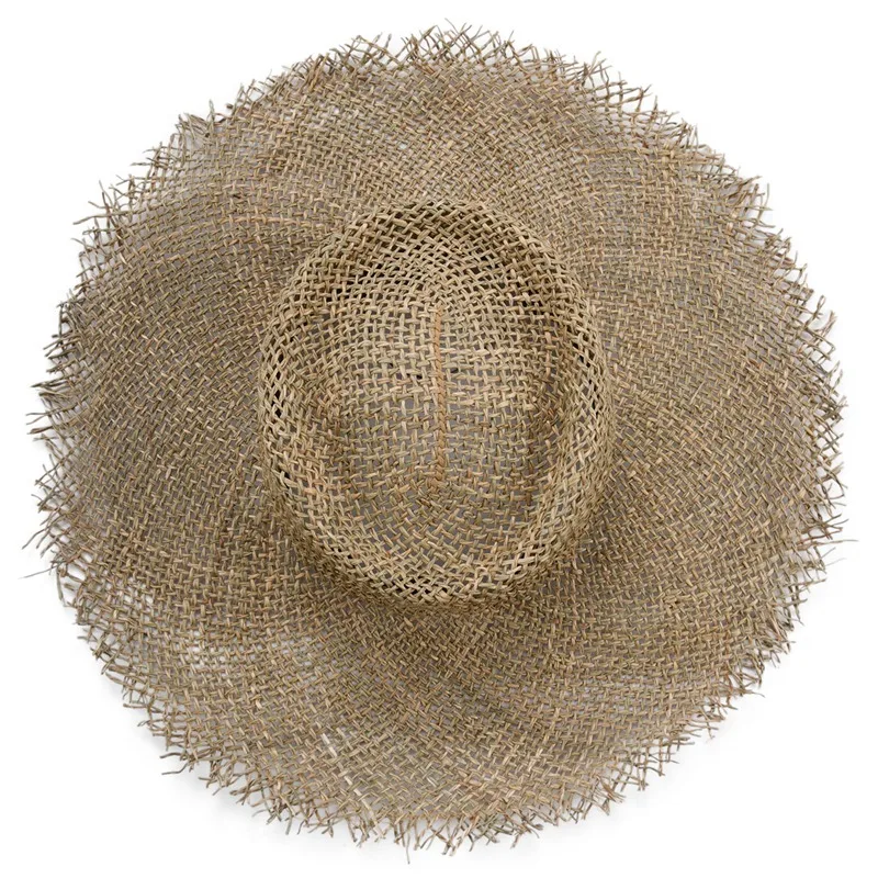 

New Women Natural Sun Hat Breathable Straw Hats Summer Wide Brim Beach Hat Fashion Jazz Straw Hat