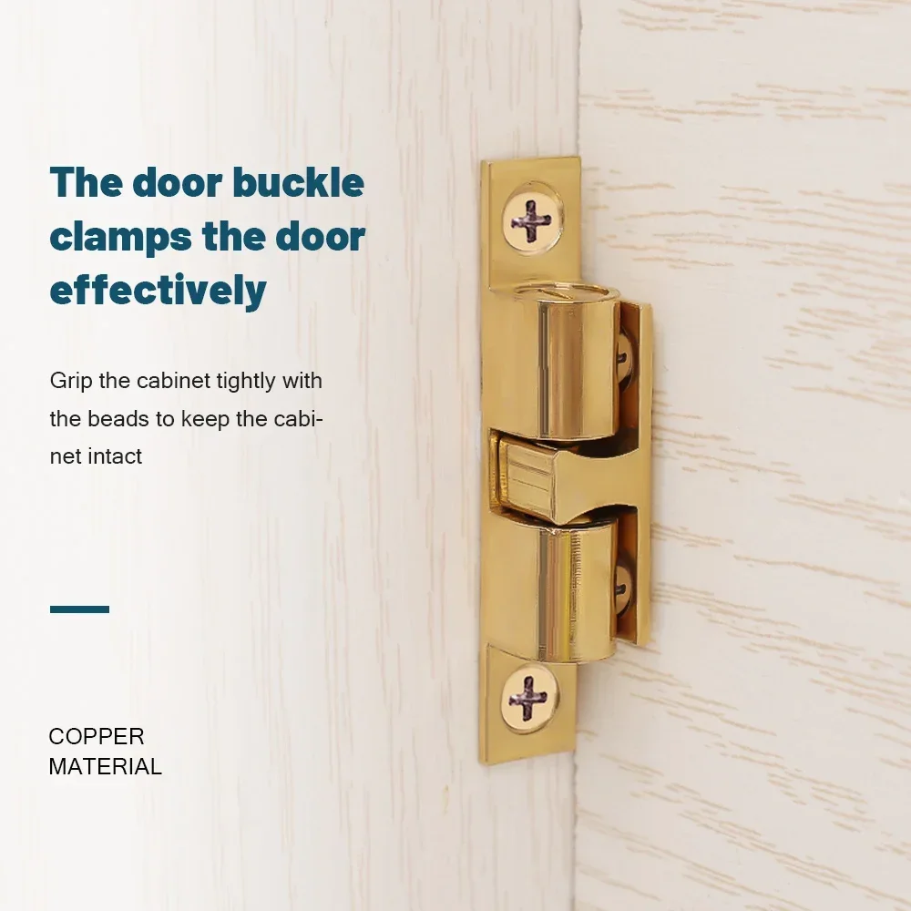 Sourcingmap 2pcs 42mm Brass Double Ball Tension Latch Latch Latch Gold - View #2