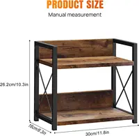 Étagère épices bois deux niveaux gain place organiseur multifonction plan travail cuisine station café rangement assaisonnements accessoires café ustensiles cuisine plans domestiques maison 2