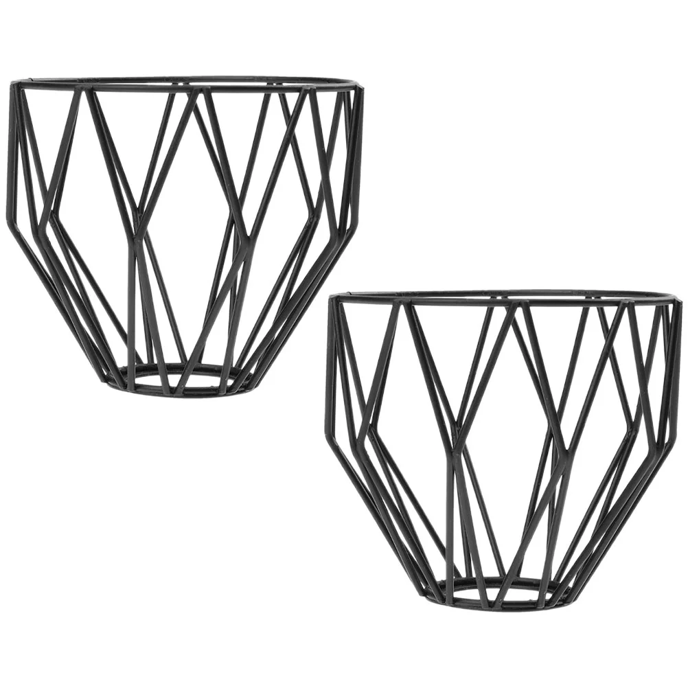 

2pcs Pendant Light Shade Light Bulb Cage Wrought Iron Pendant Light Bulb Cage