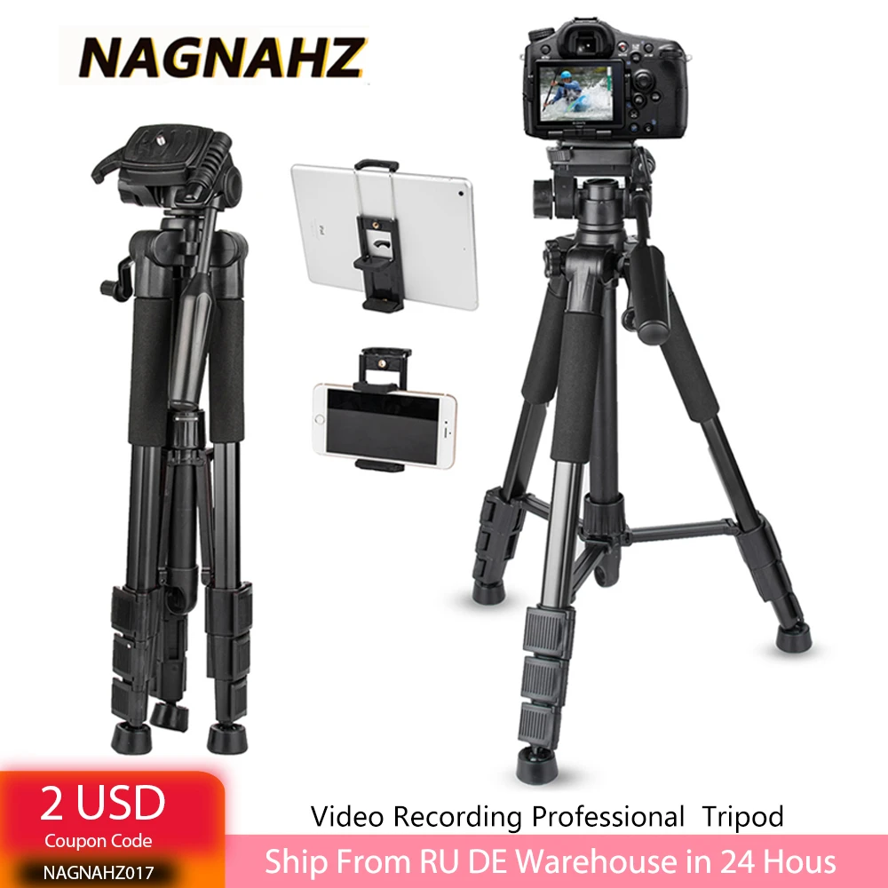 67in Camera Tripod Professional Photography Tripod Stand with Phone Holder  Portable Travel Tripe for Canon Sony Nikon Cameras|Live Tripods| -  AliExpress