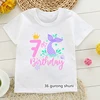 Kawaii Girls T-Shirt Cute Mermaid Birthday Number Print 1 2 3 4 5 6 7 8 9 For Kids Birthday Gift Clothing Tshirt Cute Baby Shirt 2