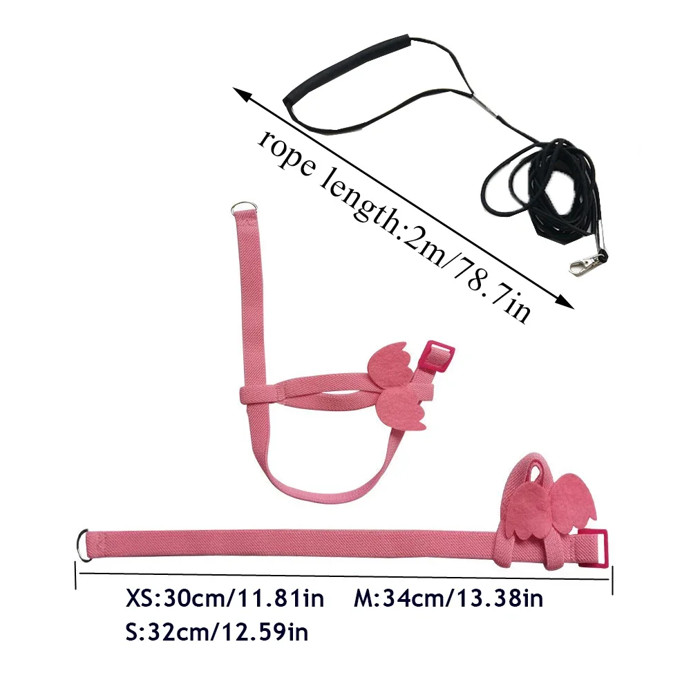 Title 8, Adjustable Parrot Bird Harness Leash Set Anti-b...