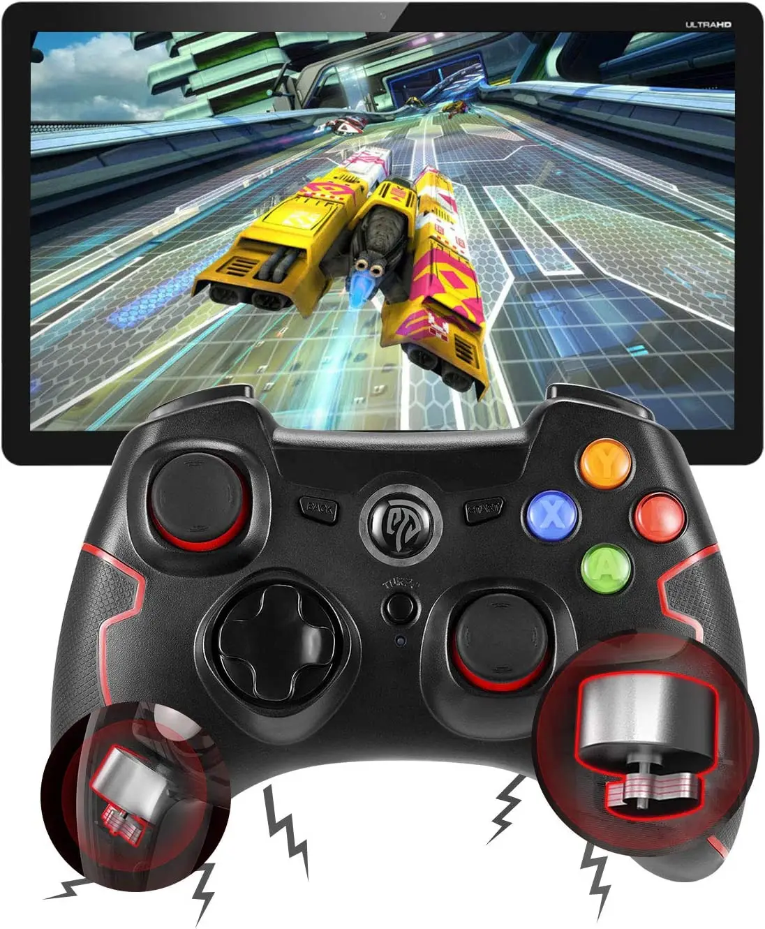 Controle de pc sem Fio para Computador Esm para Windows Vibração Dupla Ps3 tv Box Telefone Android Controlador Joystick Gamepad - Image 3