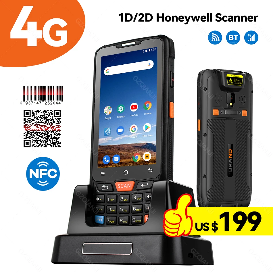 Android Pda Terminal Pos Nfc 4g Wifi Rugged Honeywell 1d Laser 2d 6603