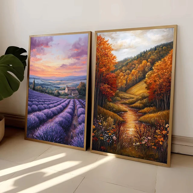 Rustic Wildflower Landscape Poster 3