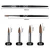 BQAN New Design 4-8# Heart Shape Glitter Black Metal Handle Pure Kolinsky 3D Nail Art Brush 2