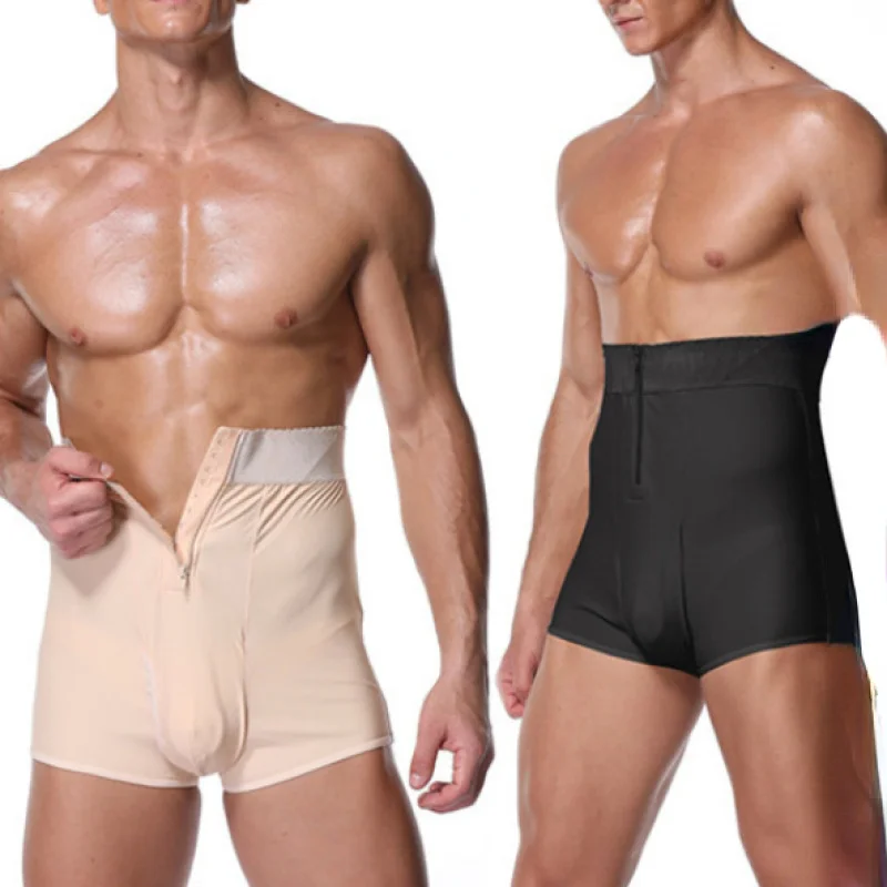 Compression Shapewear Shorts High Waist Slimming Body Shaper Girdle Underwear Boxer Brief Men Suit Breathable Briefs Bodysuit