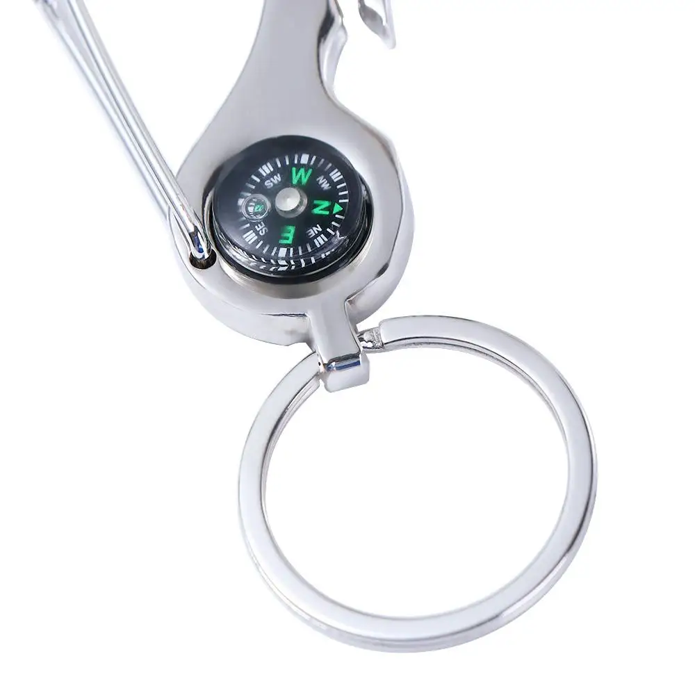 Creative Tool Compass Multi-function Car Keychain Opener Keyfob Key Rings