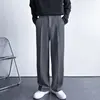 Men's Luxury Draped Baggy Suit Pants Casual Button-down Solid Color Straight Premium Elegant Dress Pants 2024 New 1