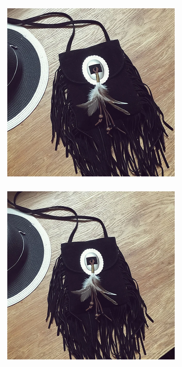 Female Small suede Bag Brown Beaded Feathers Hippie American Indian Tribal Bohemian Boho Chic Ibiza Style Pouch Bag (8)