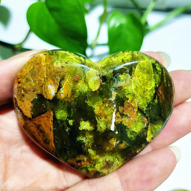 Natural Stone Green Opal Crystal Heart Cardiac Yoga Exercise