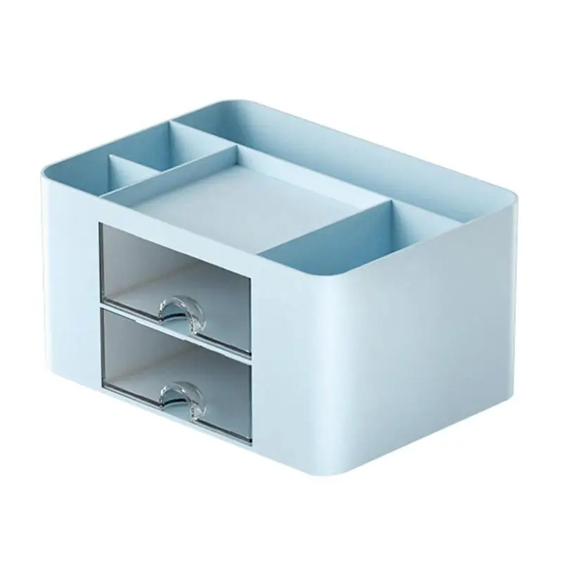 Desktop Organizer With Drawers Storage Box Desktop Makeup Organizer Drawer Style Double Deck Desk Supplies Organizer For Cell