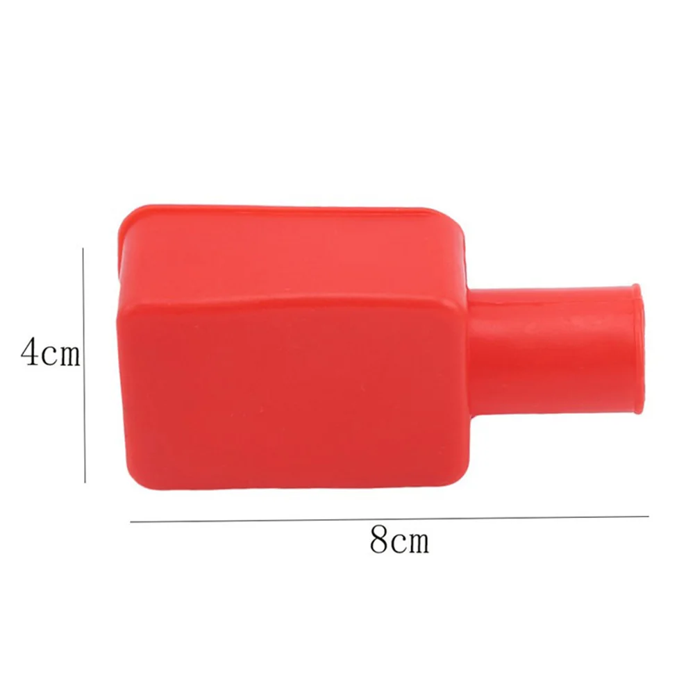

2 шт., изоляционная Крышка для автомобильного аккумулятора, красная, черная резиновая Клемма 8*4*2 см, ПВХ отрицательная положительная крышка клеммы