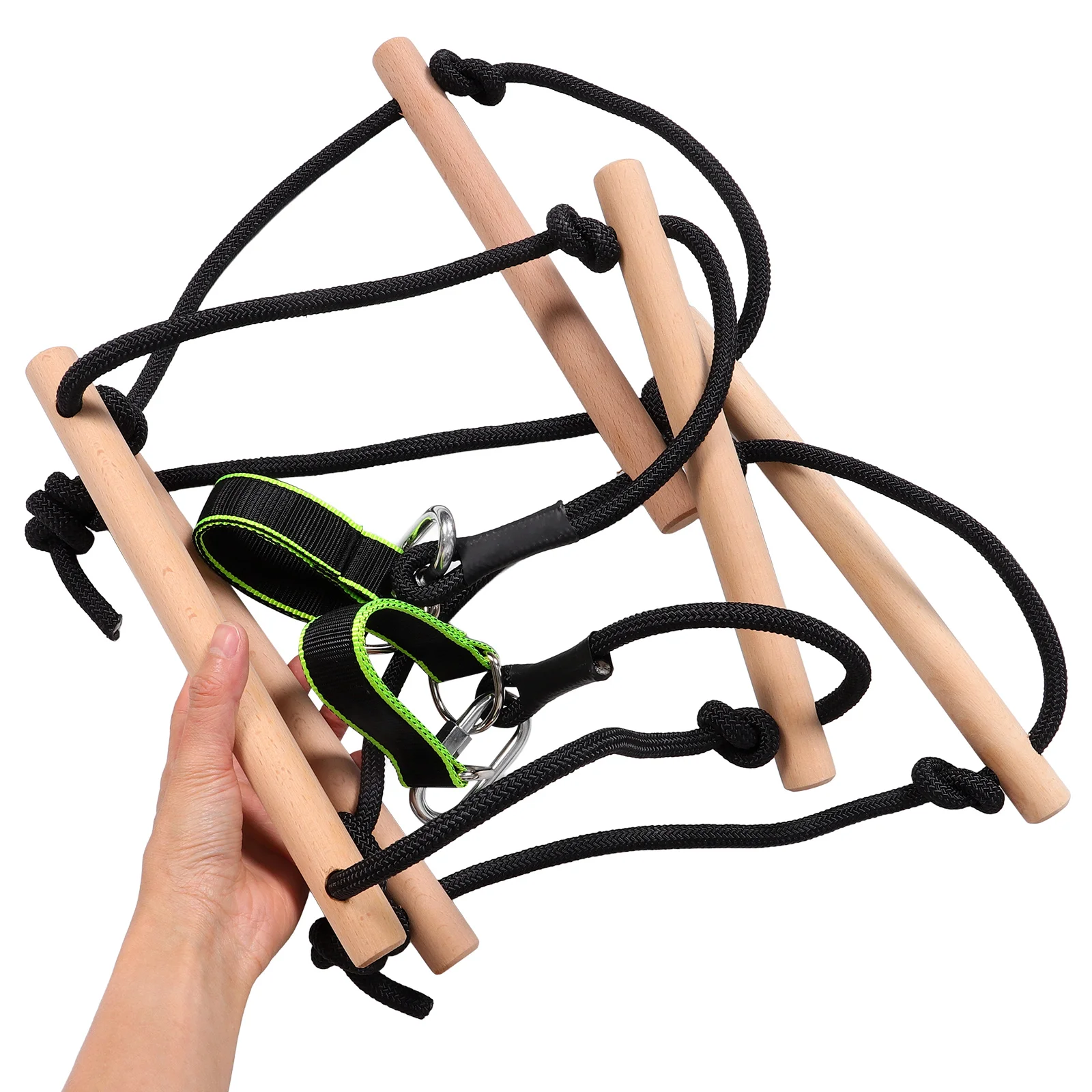 Portable Wooden Swing Rope Ladder Climbing Toys Tree Houses Swings Bunk Bed Rope Kids Beech Hanging Accessories 2