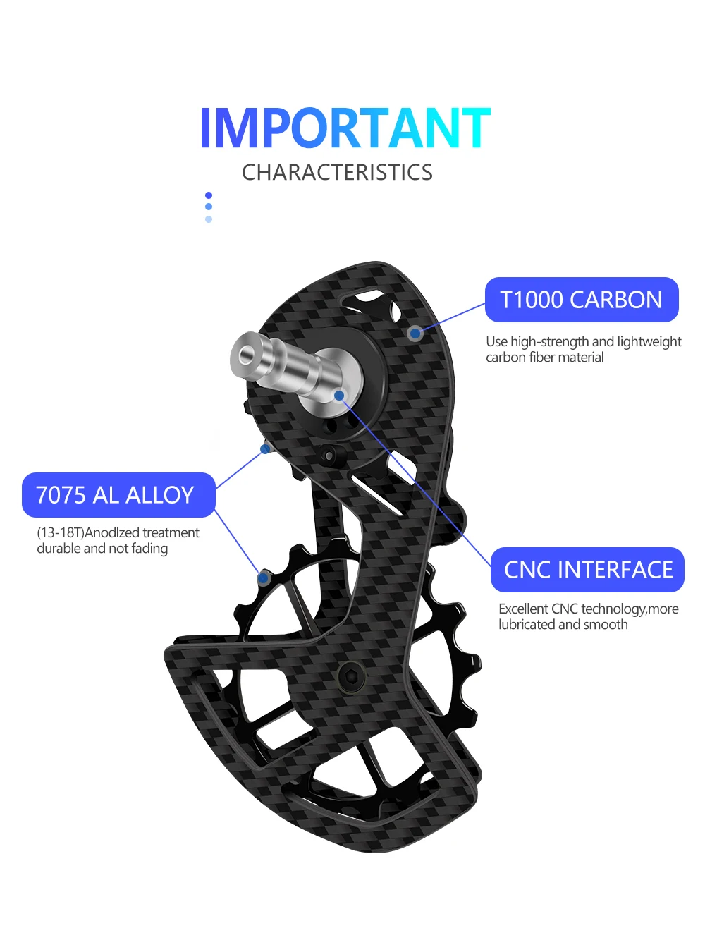Description Picture 4 of itemBike Bicycle Ceramic Bearing Carbon Fiber Jockey Pulley Wheel Set Rear Derailleurs Guide Wheel 11 Speed 34T Ultegra DURA ACE