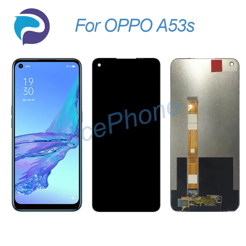 

Для OPPO A53s ЖК-дисплей кодирующий преобразователь сенсорного экрана в сборе Замена 6,5 "CPH2139, CPH2135 A53s экран ЖК-дисплей